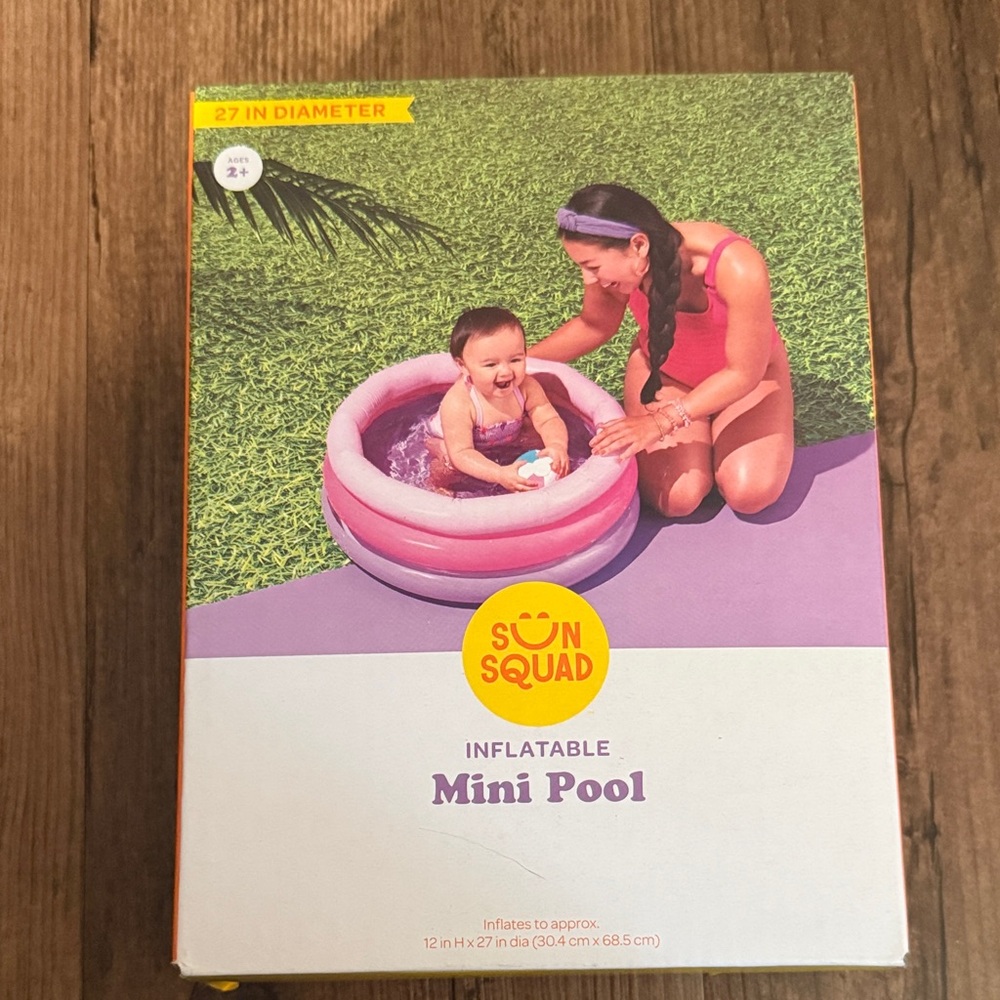 Sun Squad Pink Inflatable Mini Pool for Kids